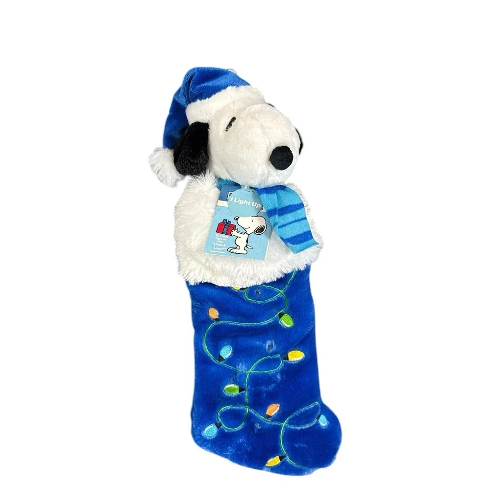 Peanuts Snoopy Musical and Light-Up‎ Plush Christmas Stocking New