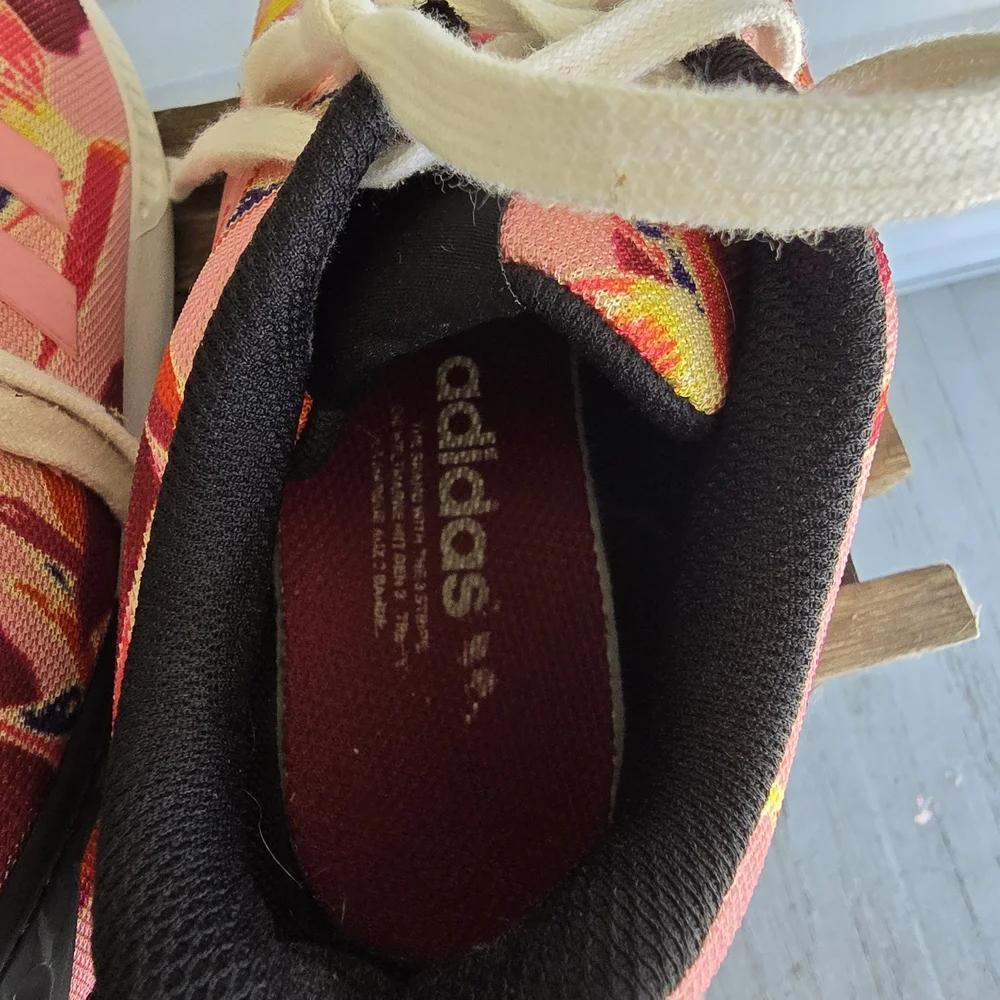 Adidas ZX Flux Print Mens Size 7 Pink‎ White Athletic Running Shoes Sneakers