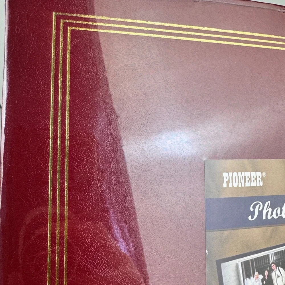 Vtg 2001 Pioneer Photo Album 3‎ Ring Binder Sealed Maroon Gold Accents READ