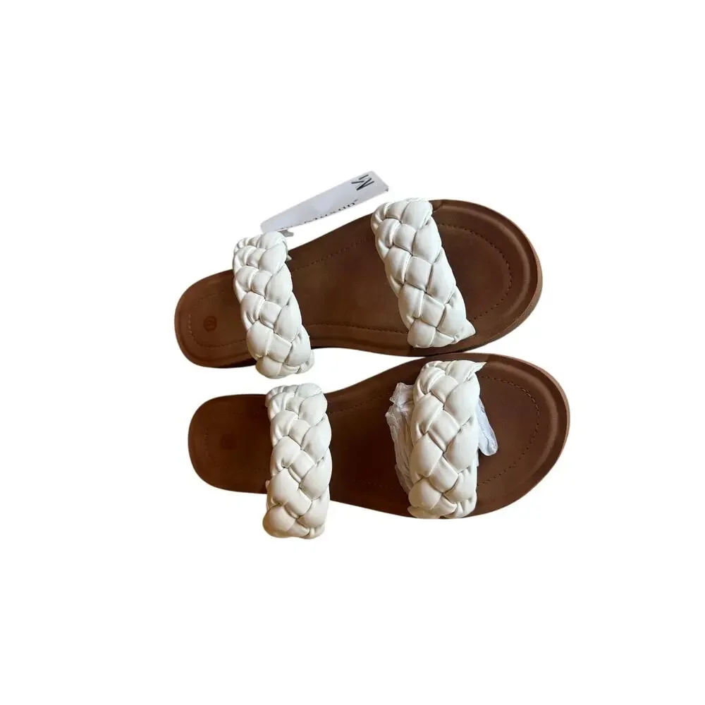 NWT MaxMuxun White braided sandal Size‎ 9