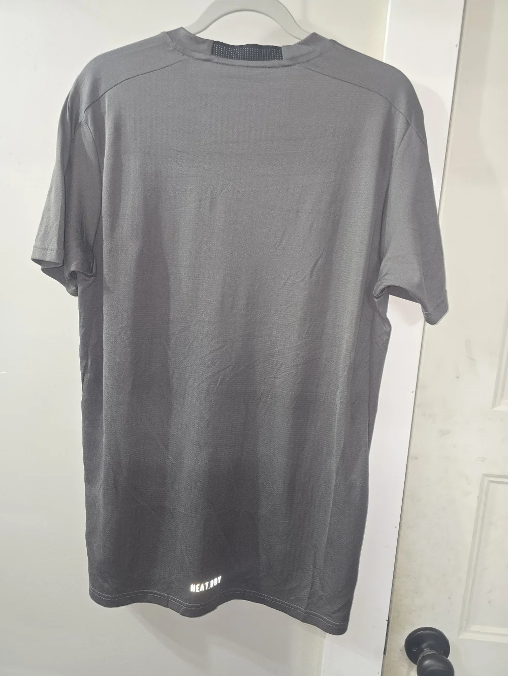 adidas Men's Gray Short Sleeve Training Tee‎ with Reflective Logo, NWT, LG