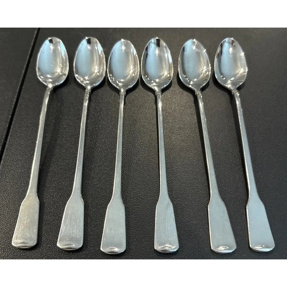 Oneida Cube Sandhurst Iced Tea Spoon Spoons Stainless Steel Flatware Set Of 6