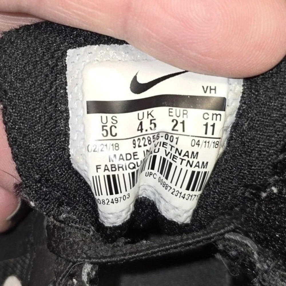 Nike Downshifter 8 Shoes Toddler Boys 5C Black Mesh Hook & Loop Running Sneakers