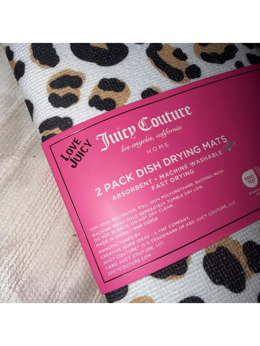 Juicy Couture 2 pack Drying Mats cheetah print 15