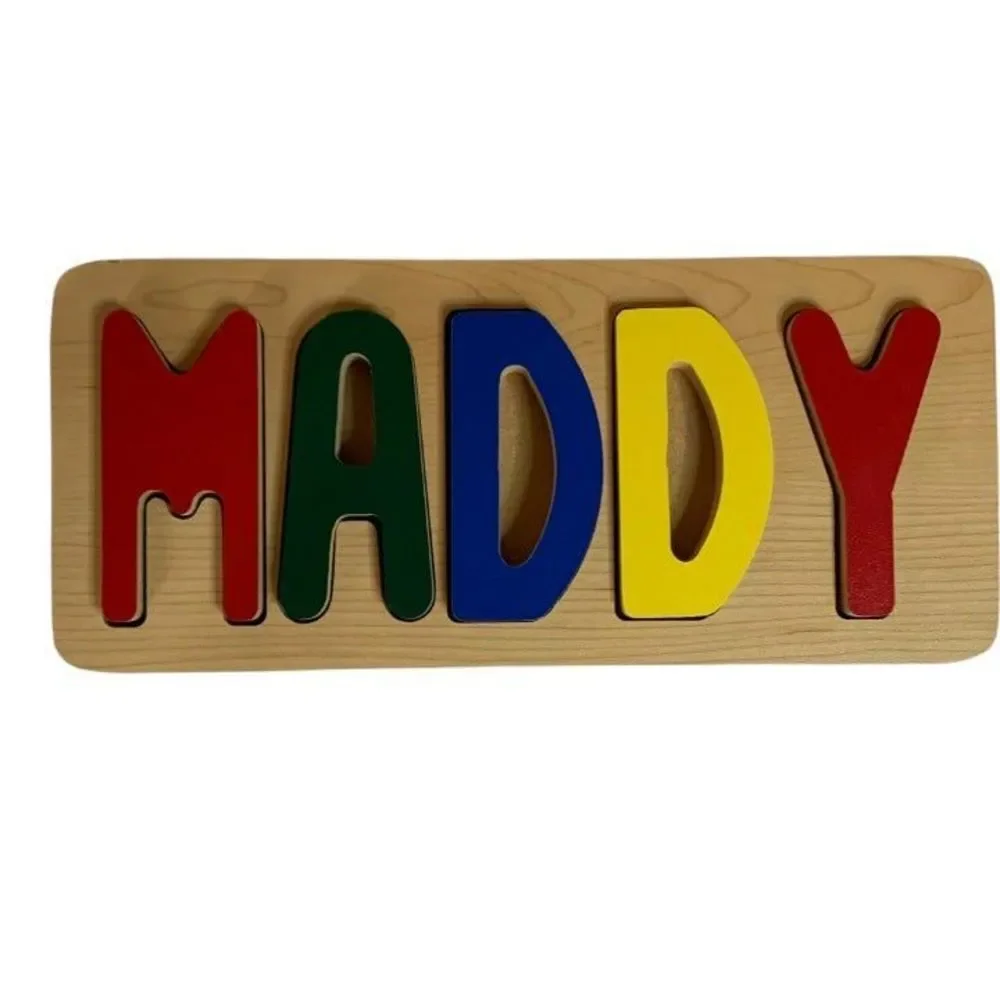 Personalized Maddy 5 Piece Wooden Puzzle Letters Learning Names‎ Colorful Sturdy