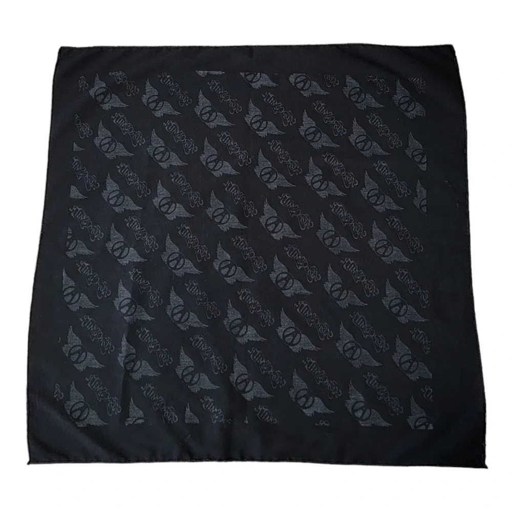 Vintage Aerosmith Tour Bandana Scarf 80s Black White Steven Tyler‎ Wings READ