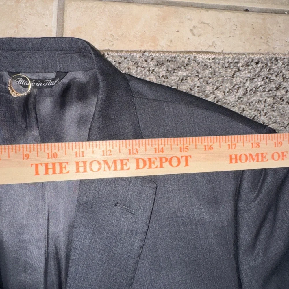 Saks Fifth Avenue Ermenegildo Zegna Suit 44L 38W Mens Slim Fit Black Wool Silk