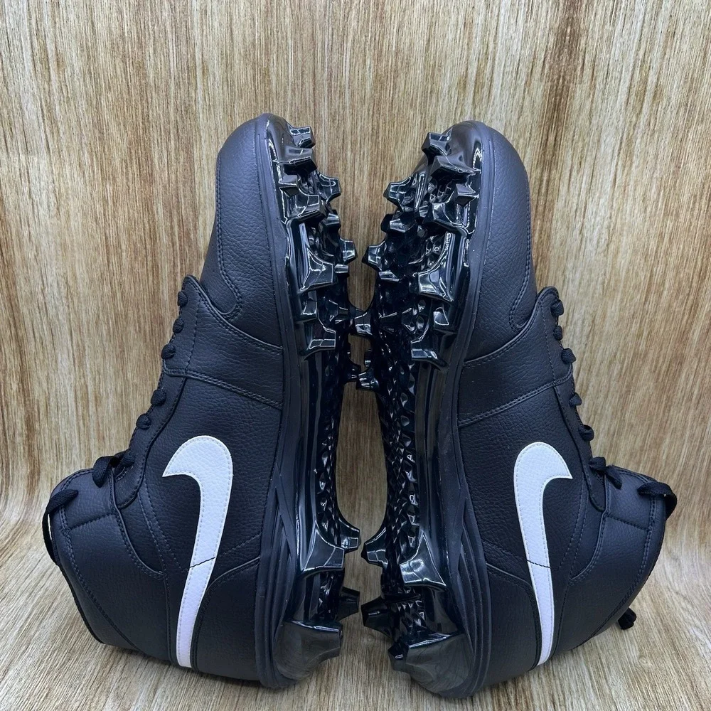 Nike Air Jordan 1 Mid TD Cleats Mens Size 15 Black White Football FJ6805-001 NEW