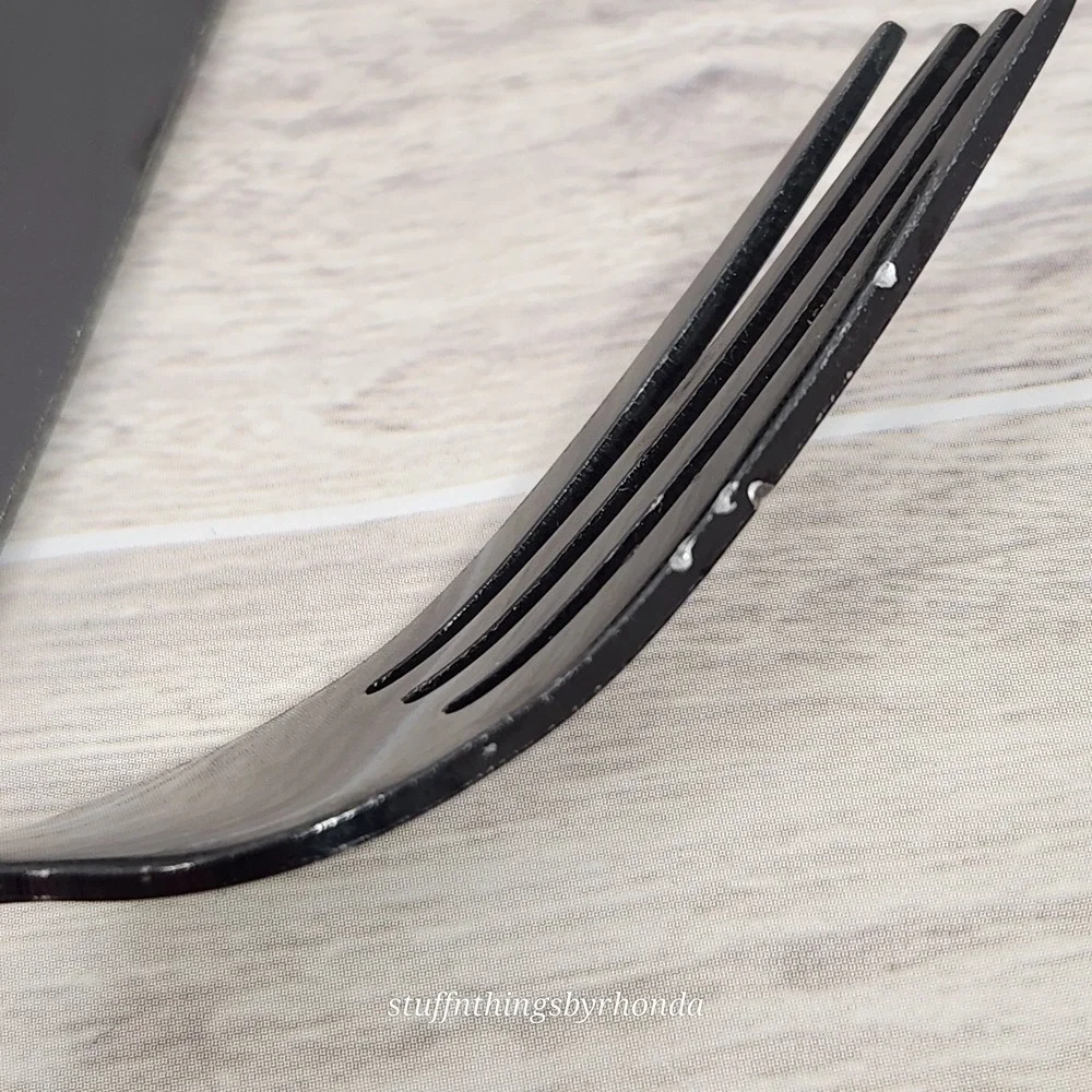 Stainless‎ Black Flatware - Place Setting For 3 Only - Missing 3 Pieces