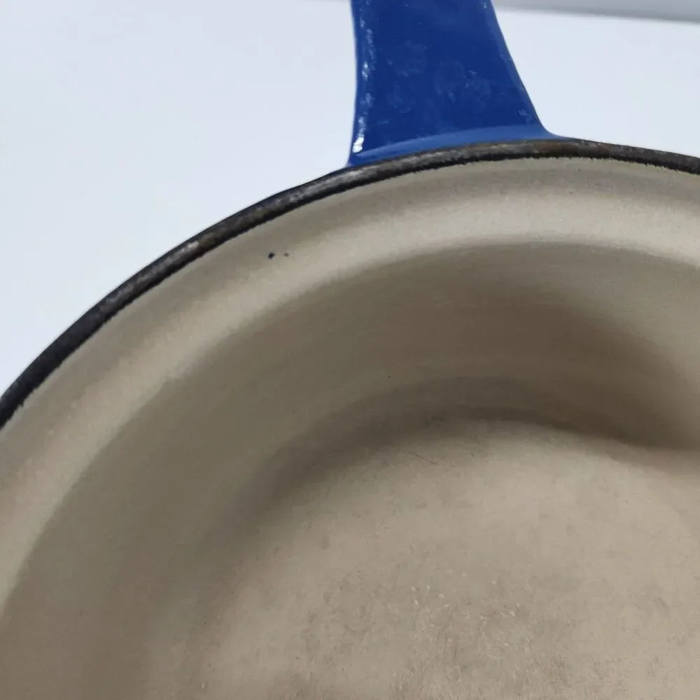 Le Creuset #22 Cobalt Blue Enamel Cast Iron Multifunction Saucepan Skillet Set