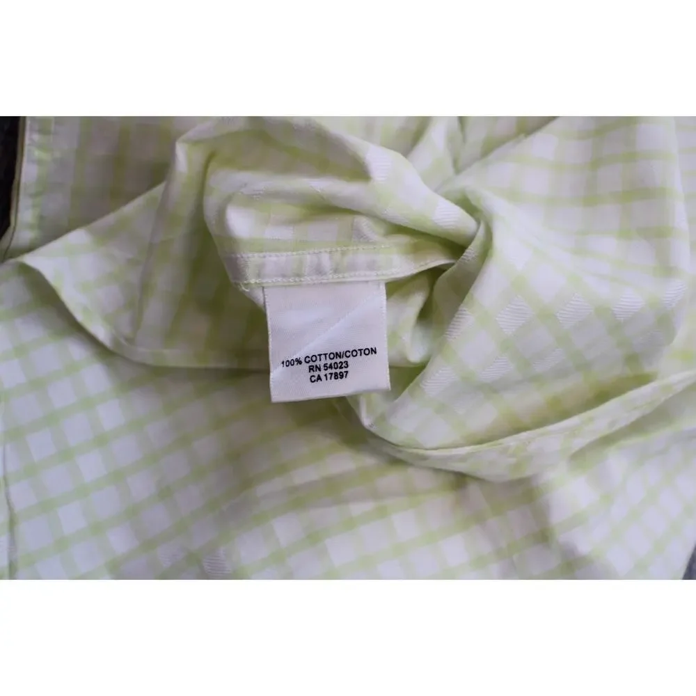 Banana Republic Shirt Mens Large (16 - 16.5) Check 100% Cotton Slim Fit