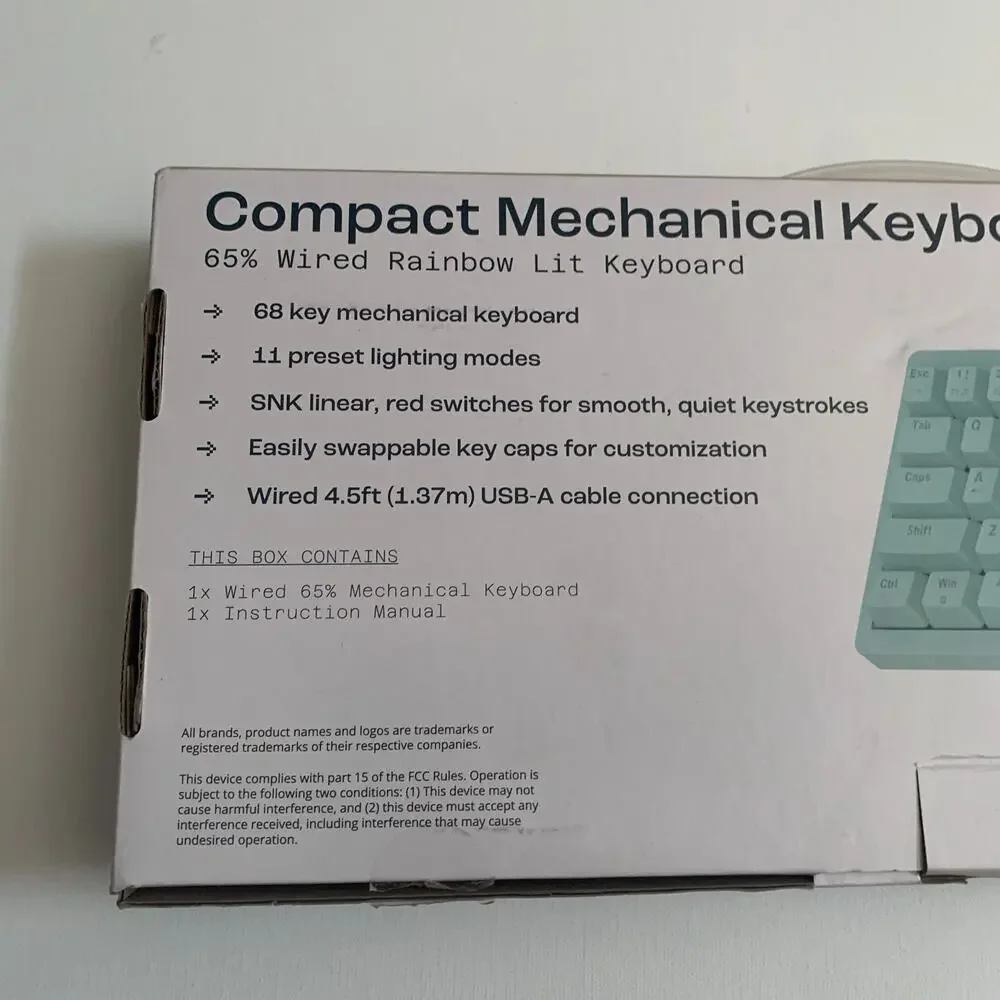 NORTH Compact Mechanical Keyboard 65% Wired Rainbow Lit Keyboard NEW