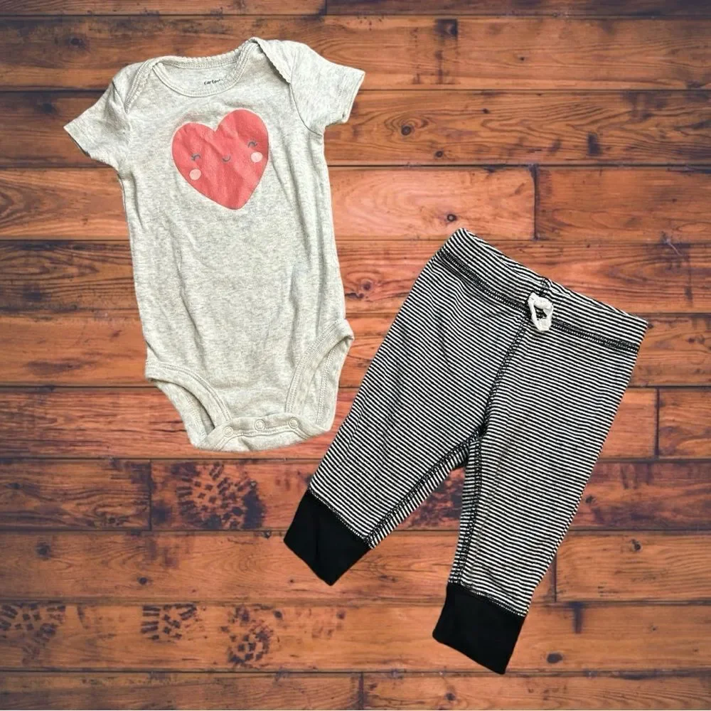 5 for $25🔥6 Months Baby Girl‎ Carter's Heart Matching Set