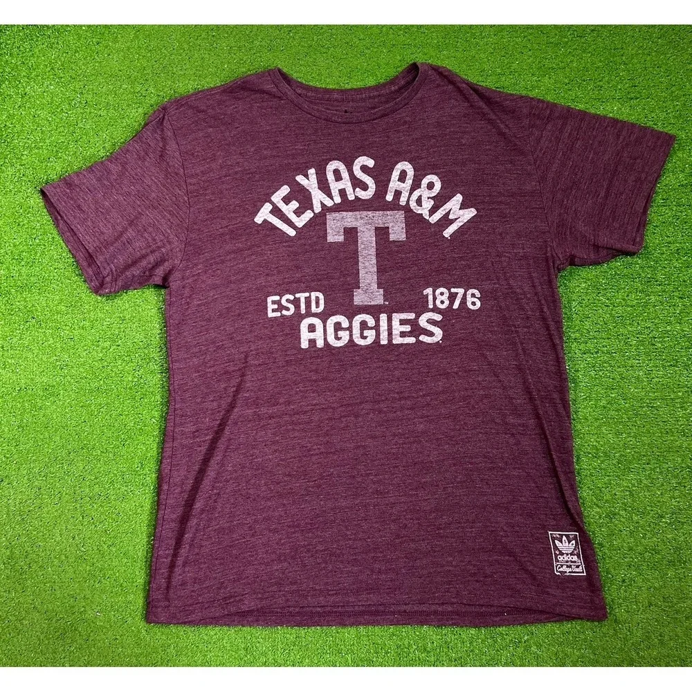 Retro‎ Texas A&M Shirt LG Adidas Aggie Football Throwback Gameday Shirt Block T
