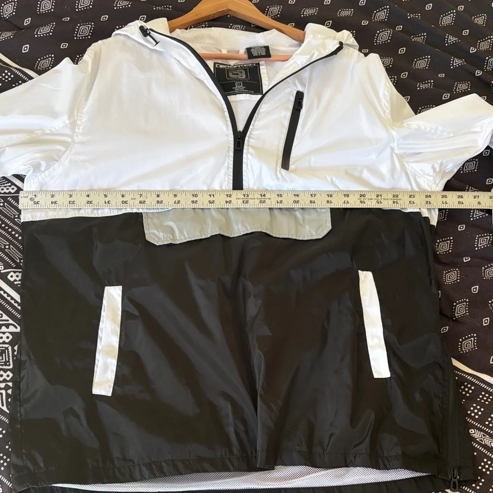 Distortion White and Black Windbreaker Jacket