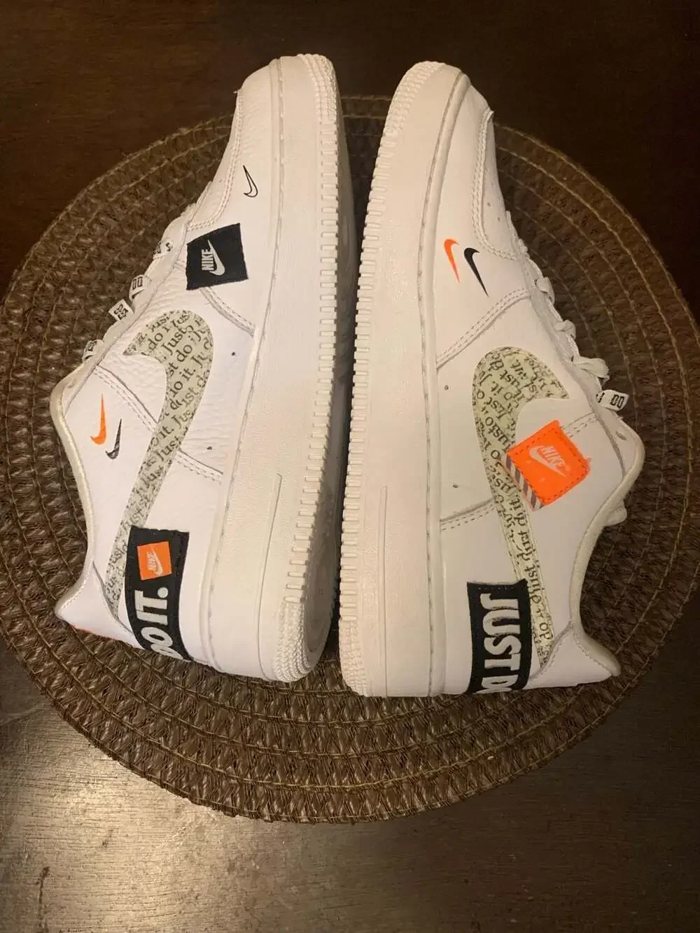 Nike Air Force 1 '07 PRM JDI 'Just Do It' White/Black-Total Orange 6.5Y