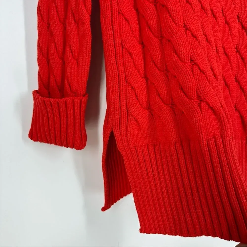 J. CREW Women’s Cable Knit Sweater Sz XS-S in Scarlett