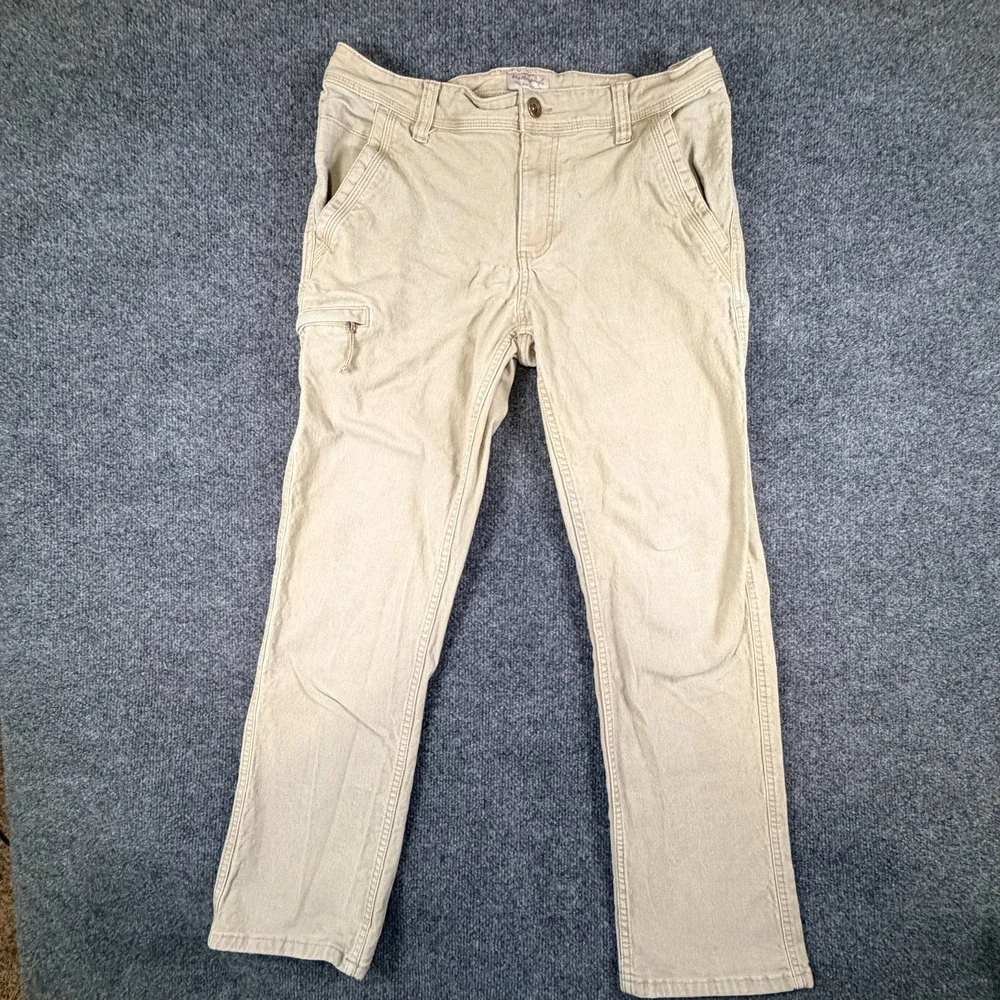 Weatherproof Vintage Flex Utility Pants Mens 34x29 Beige Cotton Relaxed‎ Fit