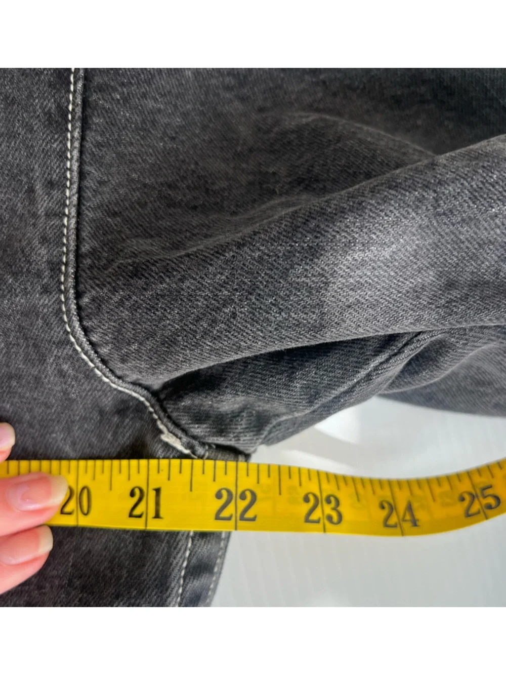 True Religion Oversized Jimmy Denim Jacket Gray Black Raw Hem Men's Medium Y2K