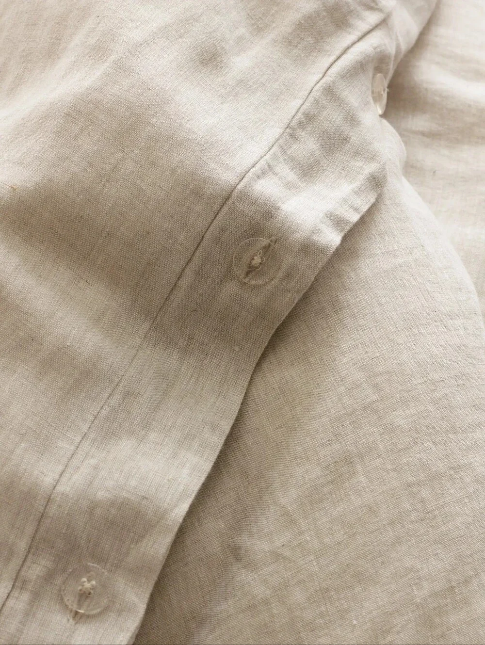 Quince European Linen Neutral Duvet Cover 3 Piece  Set - Natural Chambray NWT