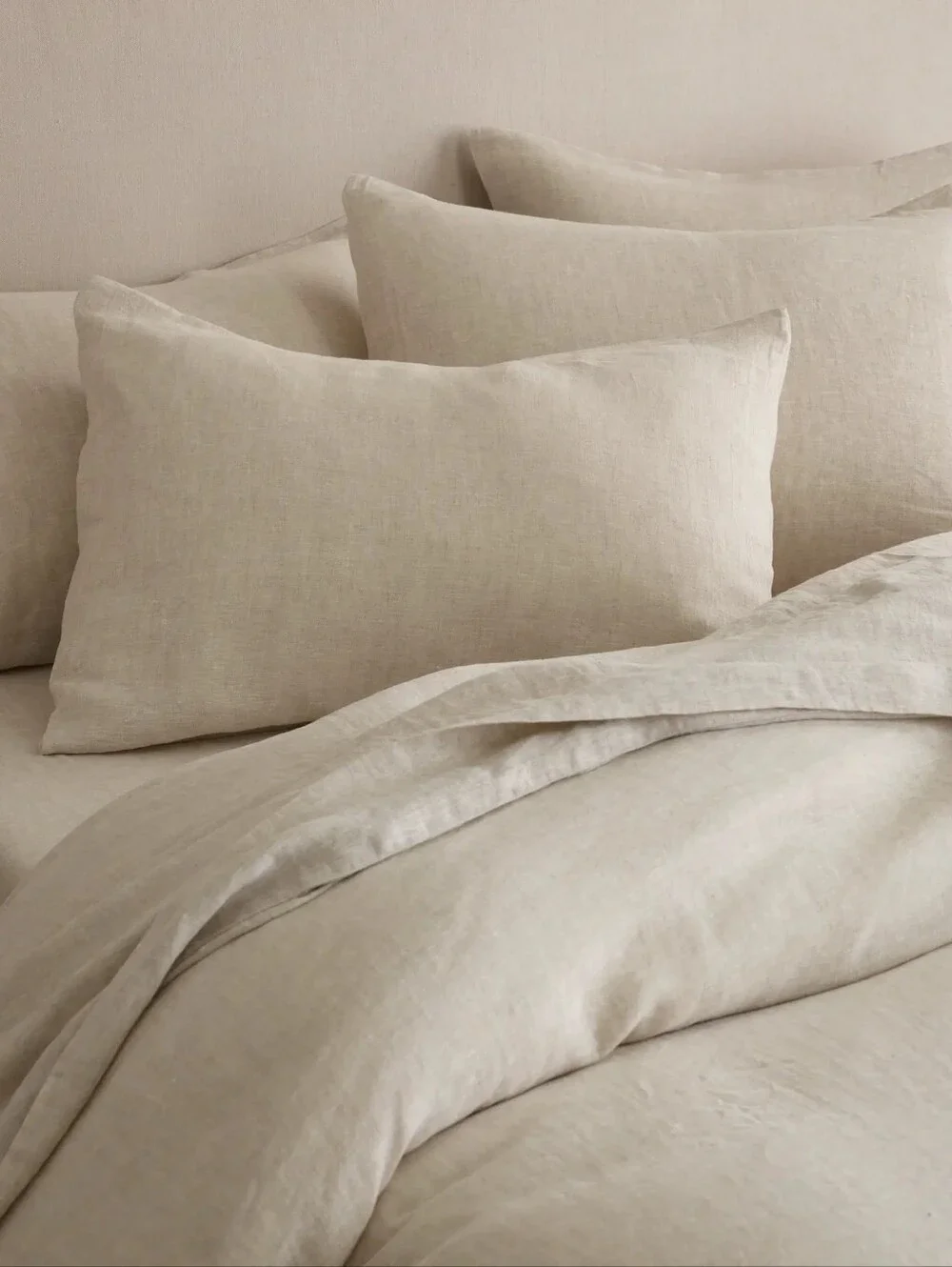 Quince European Linen Neutral Duvet Cover 3 Piece  Set - Natural Chambray NWT