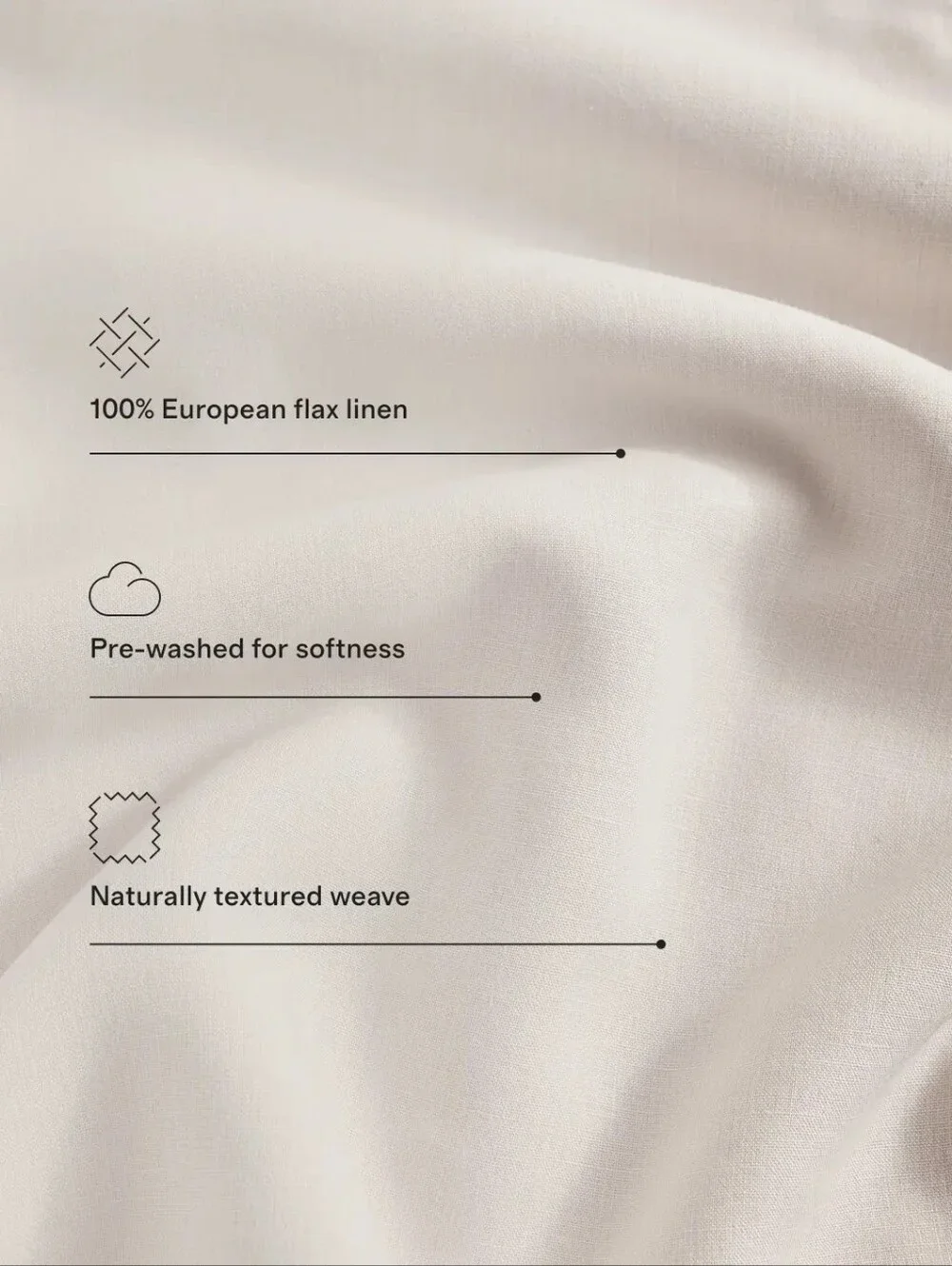 Quince European Linen Neutral Duvet Cover 3 Piece  Set - Natural Chambray NWT