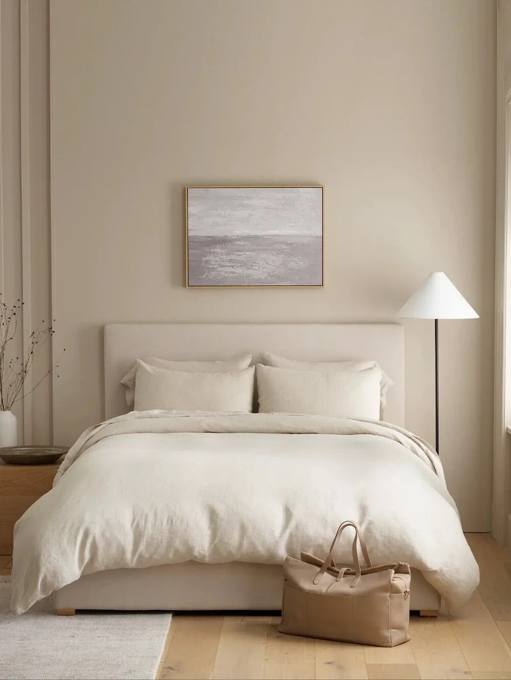 Quince European Linen Neutral Duvet Cover 3 Piece  Set - Natural Chambray NWT