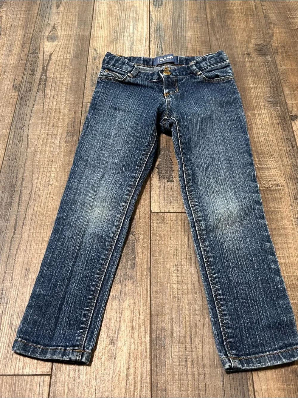 Old Navy Girls Skinny Blue Denim Jeans 5 Regular Adjustable Stretch