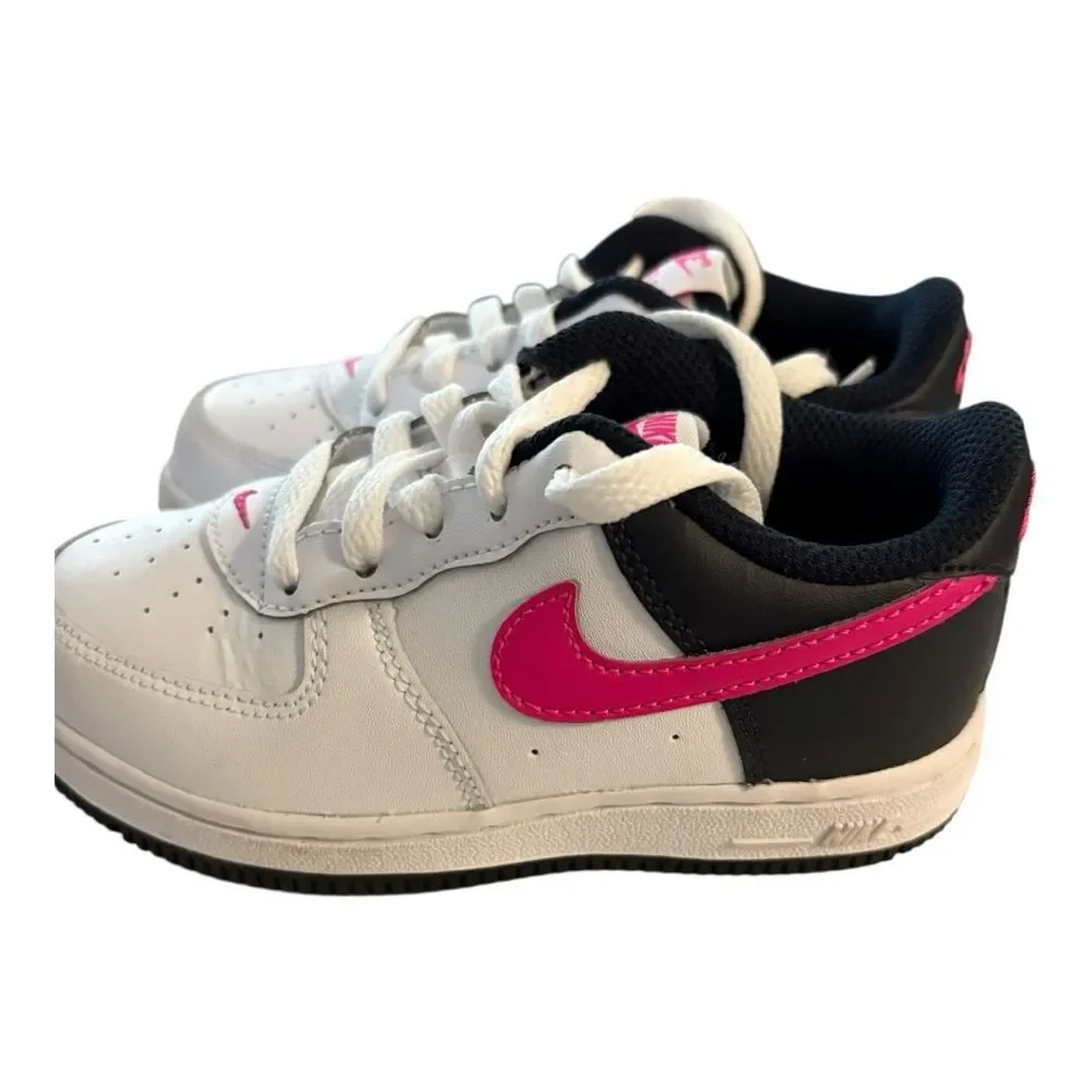 Nike Kids White and Pink Force 1‎ Sneakers