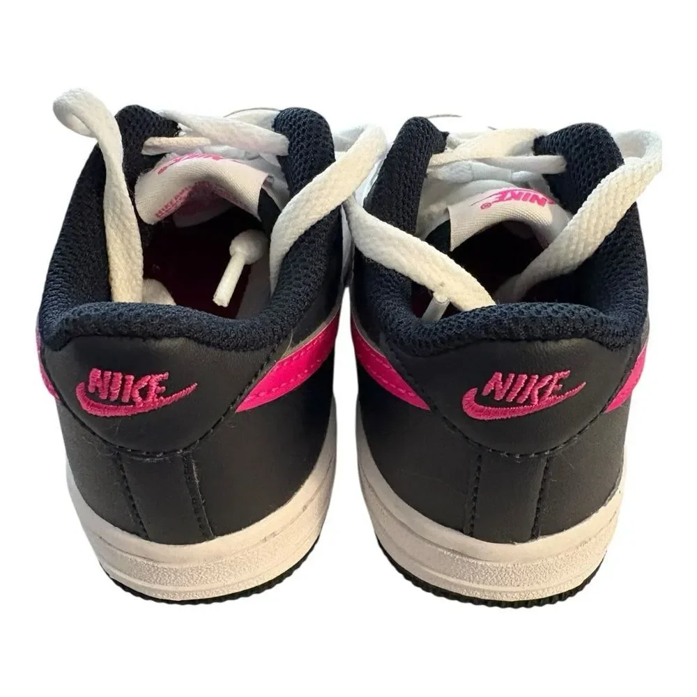 Nike Kids White and Pink Force 1‎ Sneakers