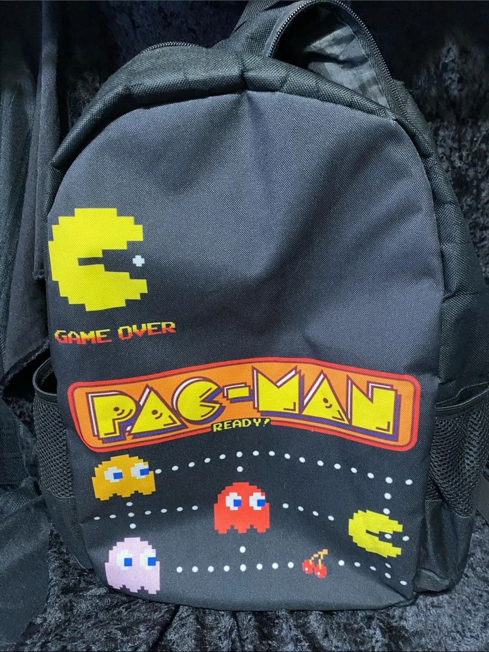 Pac-Man Black Graphic Backpack for Men by Pac-Man