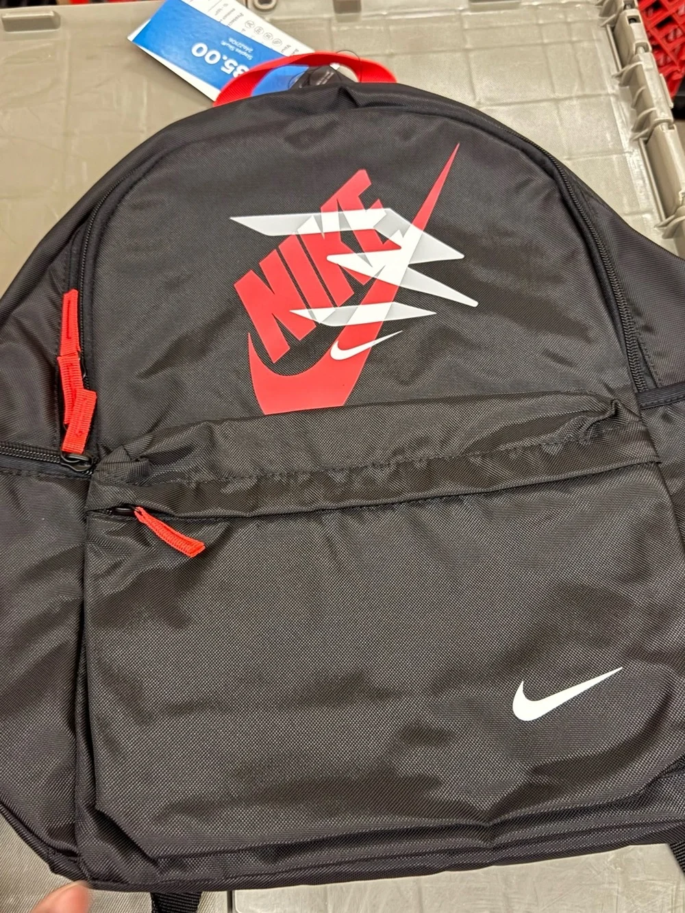 Nike Black and Red Logo Backpack