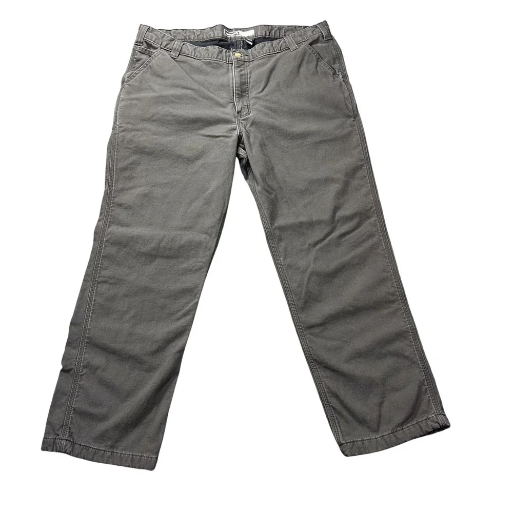 Carhartt Men's‎ 42x30 Relaxed Fit Rugged Flex Knit-Lined Utility Work Pants Grey
