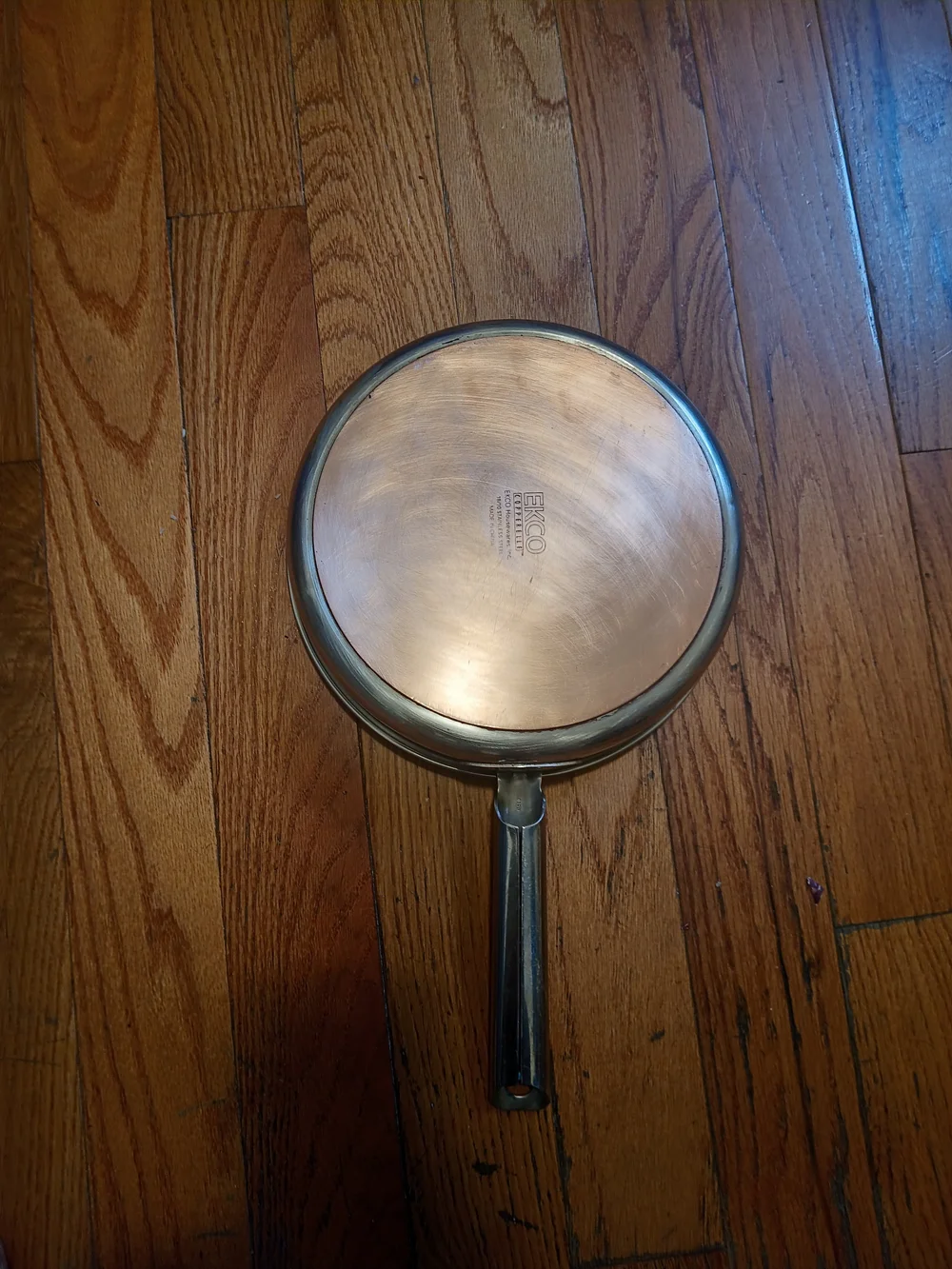 Stainless Steel Fry Pan with Lid - Silver and Copper bottom.