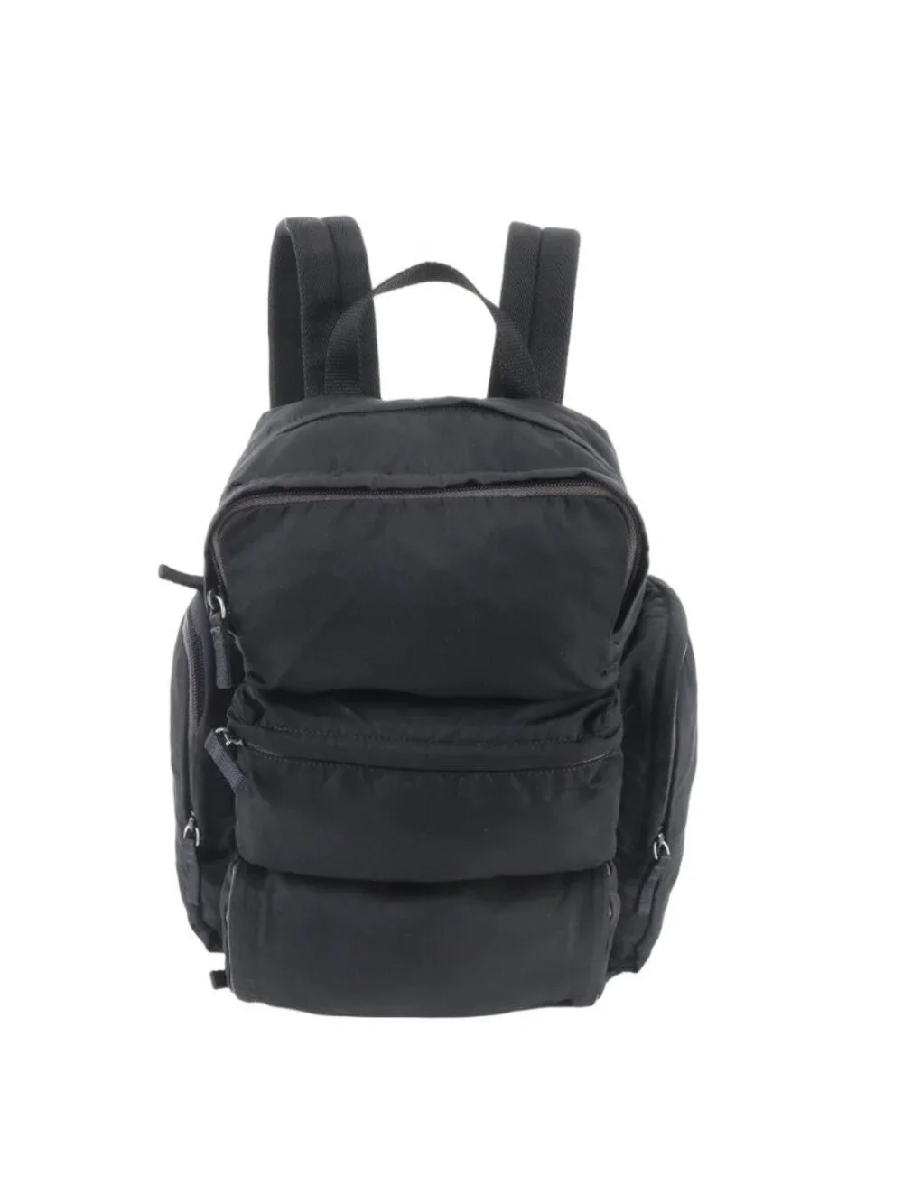 Prada Tessuto Nylon Triangle Logo Backpack Black