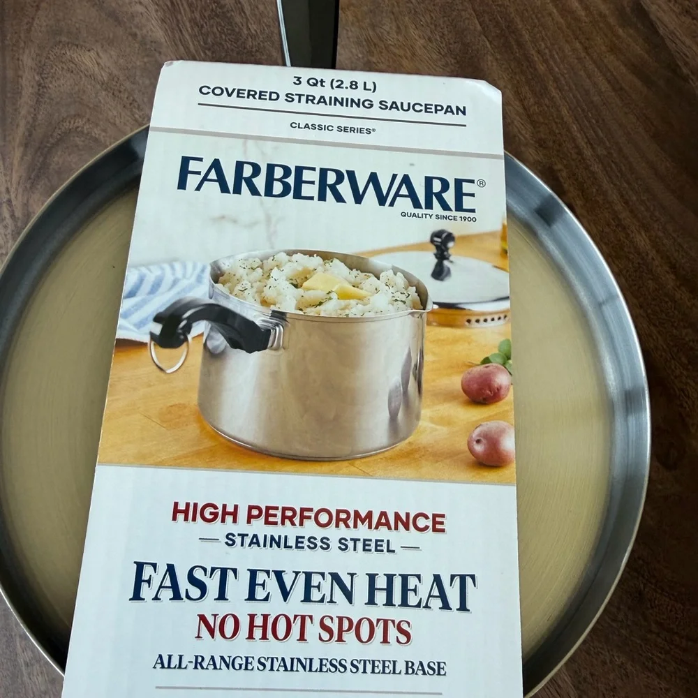 Faberware 3qt straining saucepan new in package