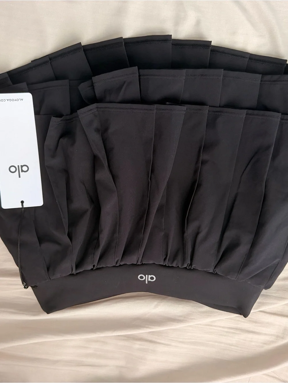 ALO Yoga Black Pleated Mini Tennis Skirt