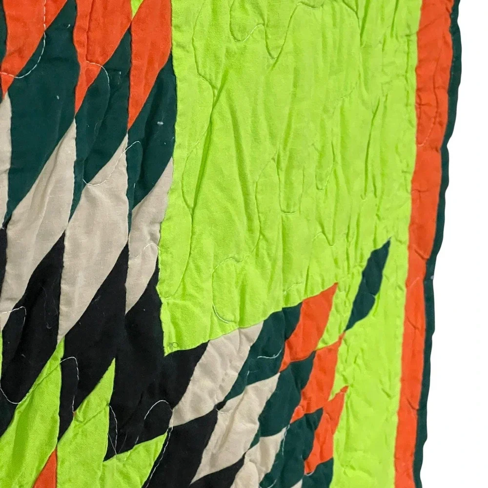 Texas‎ Style Star Quilt Chili Lime Green Camo Reverse 54x48 Geometric Star