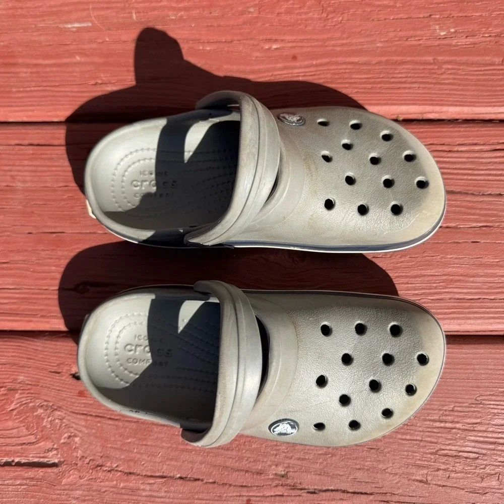 Crocs Kids' Gray Clogs Child's Size 13 Water Shoes Summer Play School Slip-on