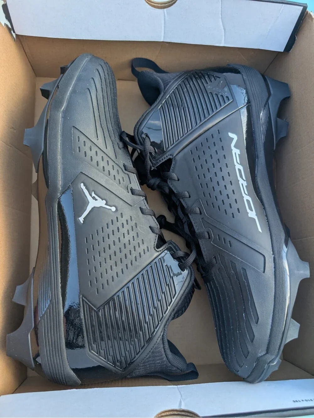 New Nike Air Jordan Force Savage 3 S P Mens Sz 18 Cleats Black White FJ4971 001