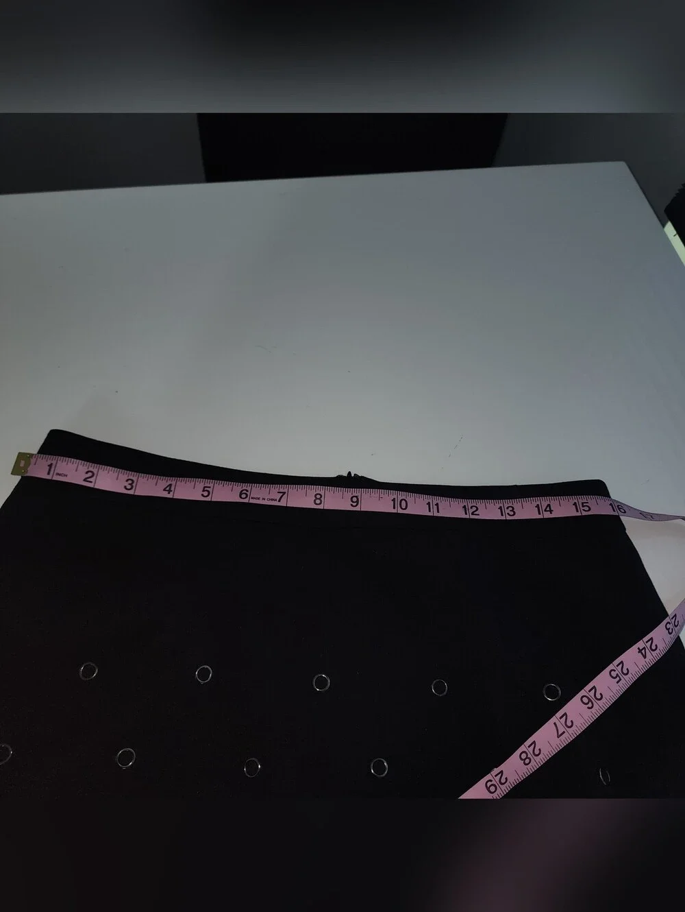 Punk Inspired Bold Pencil Skirt with Silver Eyelet Accents Size 10