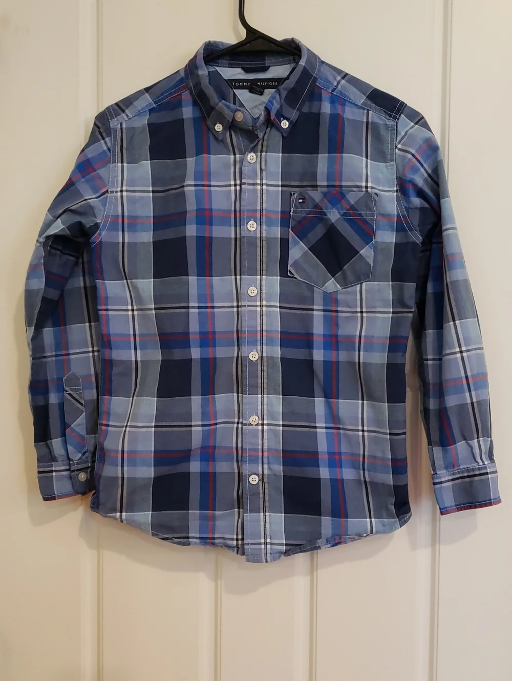 Bundle of Boy's long sleeve button down plaid shirts, Size 12