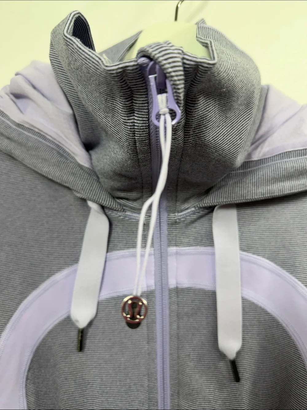 Lululemon Stride Full zip jacket purple stripes size 12