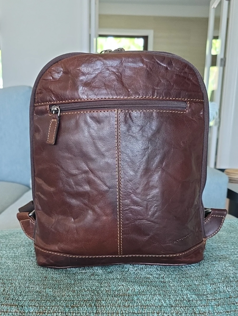 Jack Georges Small Brown Leather Backpack — Men