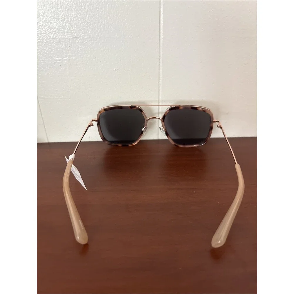 Lane Bryant Oversized Sunglasses Rose Gold Tortoise Aviator Style Metal Frame