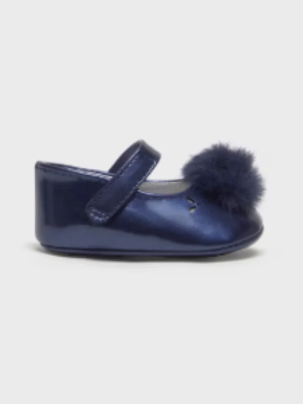 Mayoral Newborn Girl Blueberry Pom Pom Mary Janes Sizes:(6-9M)