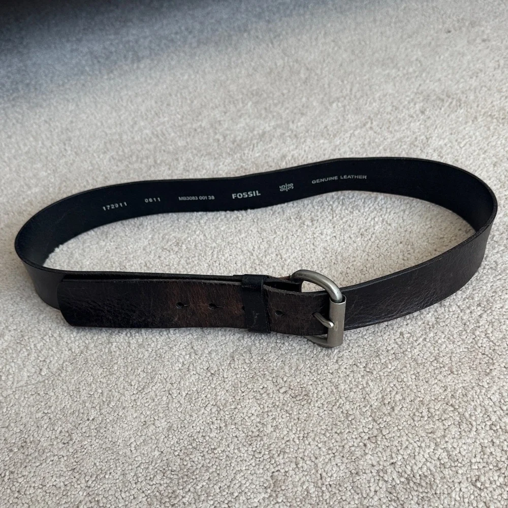 Fossil Men's Dark Brown Leather Belt