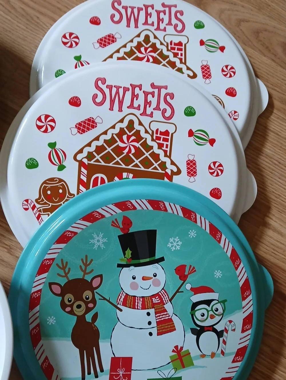Three Large Gift Giving Buckets For Baked Goods Pastries And Christmas Cookies