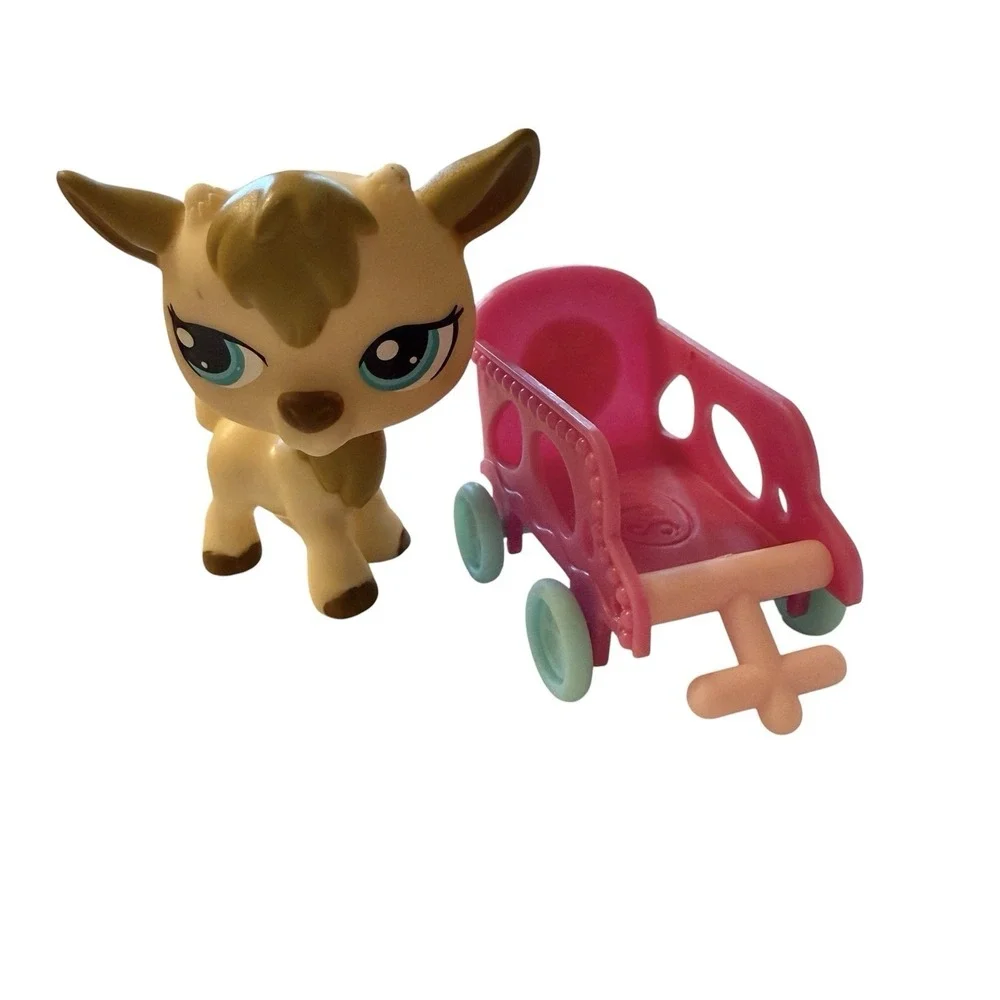 LPS Billy Goat #1316 w/ Original Pink Wagon Special Edition G2 Hasbro 2010