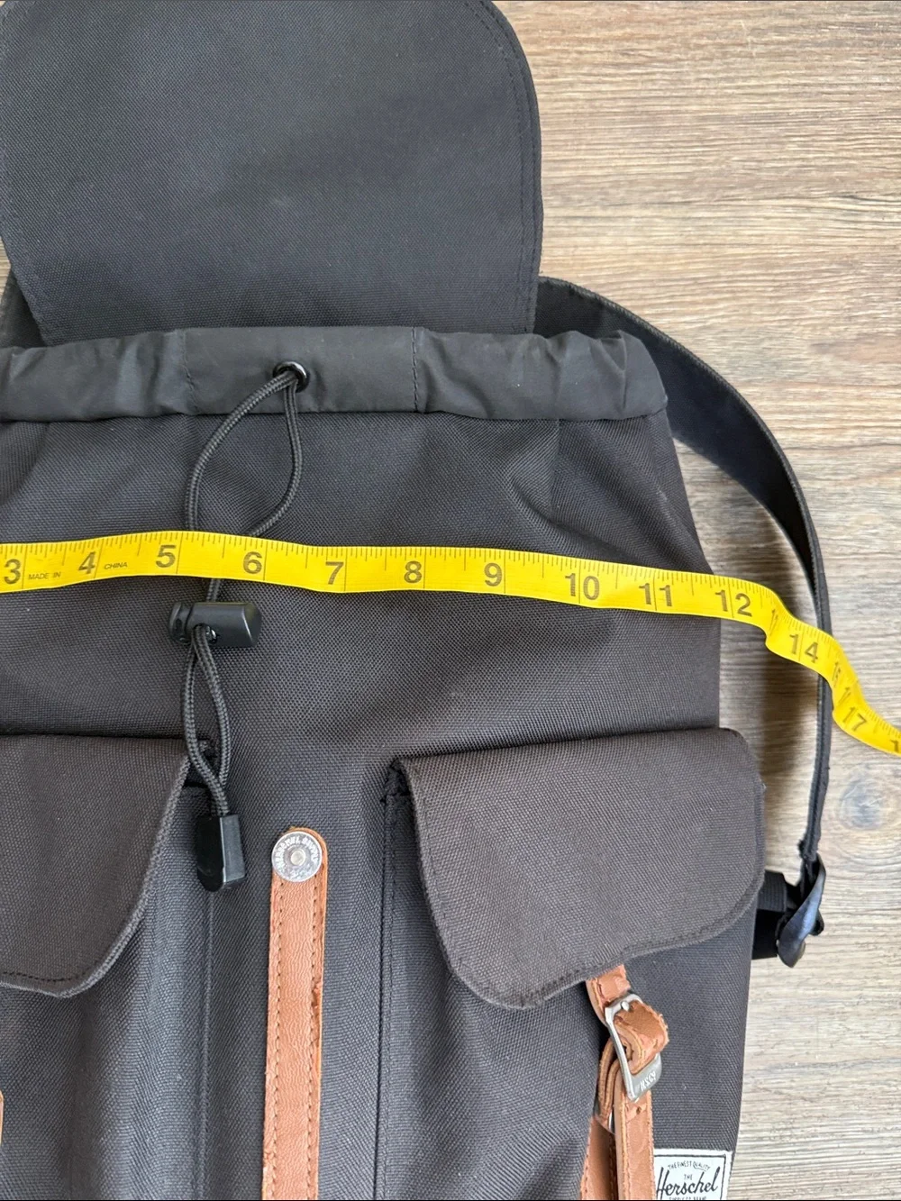 Herschel Little America Backpack Canvas Brown Faux Leather Laptop Travel Bag